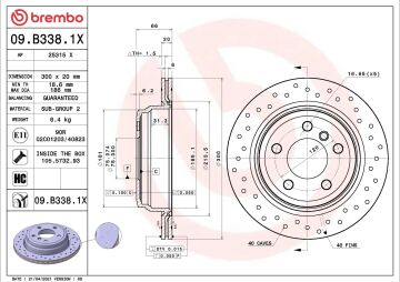 BMW 3 Serisi F30 320d xDrive Performanslı Arka Fren Diski 300 mm Çap Delikli 2012-2019 BREMBO XTRA