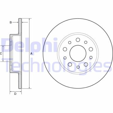 Fiat Egea Sedan/Hatchback/Cross Arka Fren Diski 1.4 Benzinli 95 Beygir 251 mm Çap 2015-2020 DELPHI