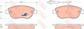 Fiat Doblo Ön Fren Balatası 284 mm Disk İçin 2006-2010 TRW