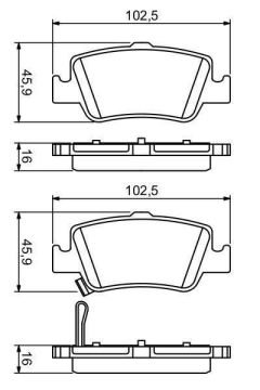 Toyota Auris Arka Fren Balatası 1.4 Dizel D4D 2007-2012 BOSCH