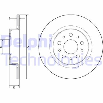 Fiat Egea Station/Cross Arka Fren Diski 1.4 Benzinli 95 Beygir 264 mm Çap 2015-2020 DELPHI