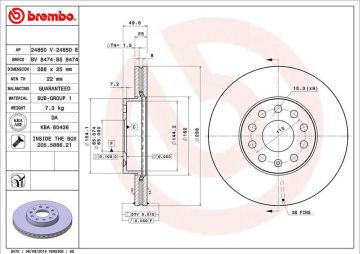 Seat Toledo 3 Ön Fren Diski 1.4 TSI 288 mm Çap 2005-2009 BREMBO