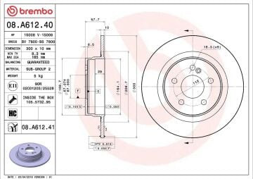 Mercedes C Serisi W204 Kasa C220 Arka Fren Diski 300 mm Çap Standart Paket İçin 2007-2013 BREMBO