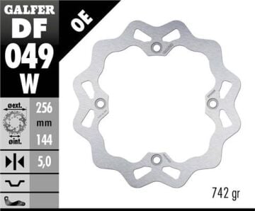 Honda NT 1100 Arka Fren Diski 256 mm 2020 Sonrası GALFER DALGALI SABİT DİSK