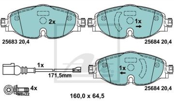 Audi A3 Seramik Ön Fren Balatası 1.4 TFSI 125 Beygir 2013-2020 ATE SERAMİK