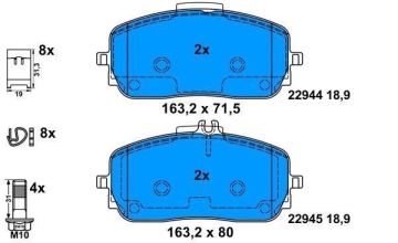 Mercedes A Seri W177 Kasa A200 1.3 163 Beygir Ön Fren Balatası AMG Spor Paket 2018 Sonrası ATE ORIGINAL
