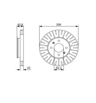Hyundai Accent Blue Ön Fren Diski 1.6 Dizel 256 mm Çap 2011-2018 BOSCH