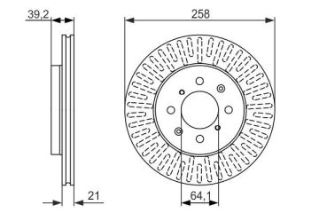 Honda City Ön Fren Diski Arkası Diskli Modellere 258 mm Çap 2006-2008 BOSCH