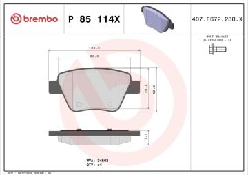 Volkswagen Jetta 4 Performanslı Arka Fren Balatası 1.4 TSI 122 Beygir 272 mm Disk İçin 2011 Sonrası BREMBO XTRA