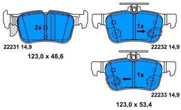 Ford Focus 4 Arka Fren Balatası 1.5 Benzinli 123 Beygir 2018 Sonrası ATE ORIGINAL