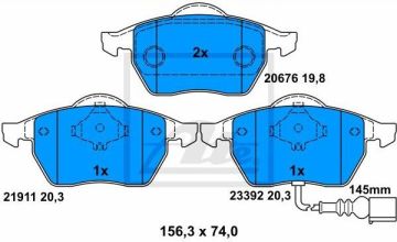 Audi A3 Ön Fren Balatası 1.8 Turbo 150 Beygir Fişli Tip 1996-2003 ATE ORIGINAL