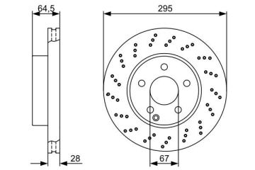 Mercedes C Serisi W204 Kasa C220 Ön Fren Diski Delikli 295 mm Çap AMG Spor Paket İçin 2007-2013 BOSCH