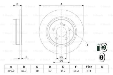 Mercedes 204 Kasa C180 Arka Fren Diski AMG Spor Paket 300 mm Çap 2007-2013 BOSCH
