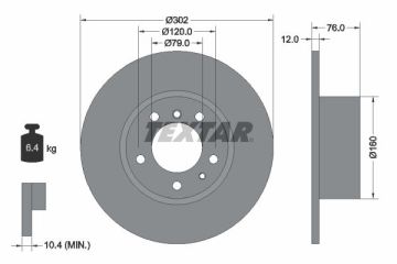 BMW 5 Serisi E34 Kasa Ön Fren Diski Düz Tip 302 mm Çap 1991-1995 TEXTAR