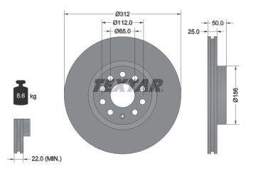 Volkswagen Golf 5 Ön Fren Diski 1.4 TSI 170 Beygir 312 mm Çap 2004-2009 TEXTAR