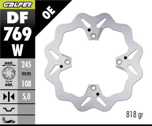 Ducati 848 Evo Arka Fren Diski 245 mm 2010 2013 Arası GALFER DALGALI SABİT ÇELİK DİSK