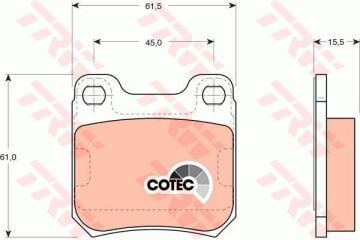 Opel Vectra B Arka Fren Balatası 2.5i V6 170 Beygir 1996-2002 TRW