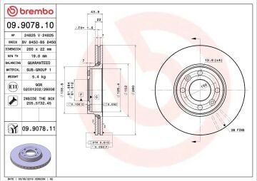 Renault Megane 2 Ön Fren Diski 1.4 16V 260 mm Çap 2003-2009 BREMBO