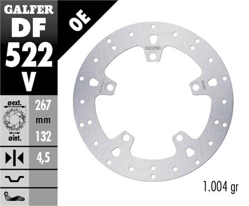 Yamaha X-Max 250 Ön Fren Diski 267 mm 2018 Sonrası GALFER YUVARLAK SABİT DİSK