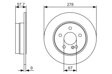 Mercedes 204 Kasa C180 Arka Fren Diski Standart Paket 278 mm Çap 2007-2013 FERODO