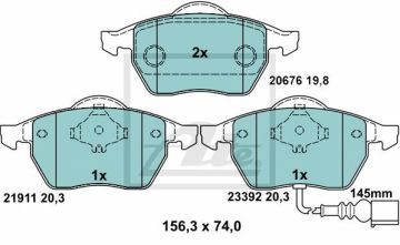 Volkswagen Bora Performanslı Seramik Ön Fren Balatası 2.3 V5 150 Beygir 1999-2006 ATE SERAMİK