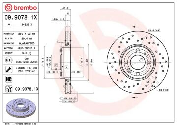 Nissan Micra Performanslı Ön Fren Diski 1.5 dci 260 mm Çap Delikli 2003-2010 BREMBO XTRA