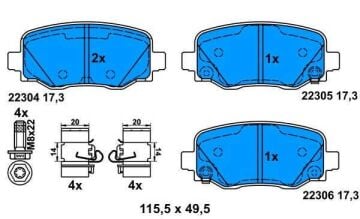 Alfa Romeo Tonale Arka Fren Balatası 1.5 Hybrid 160 Beygir 2022 Sonrası ATE ORIGINAL