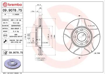 Nissan Note Performanslı Ön Fren Diski 1.4 Benzinli 260 mm Çap Çizgili 2006-2012 BREMBO MAX