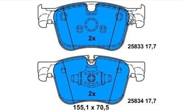 Opel Grandland X Ön Fren Balatası 1.2 Turbo 130 Beygir 304 mm Disk İçin 2017-2021 ATE ORIGINAL
