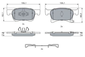 Opel Corsa E Ön Fren Balatası 1.3 CDTI 95 Beygir 284mm Disk İçin 2015-2019 BOSCH