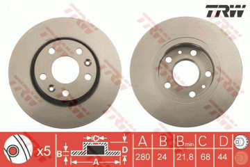 Renault Megane 3 Ön Fren Diski 1.6 16V 280 mm Çap 2009-2015 TRW