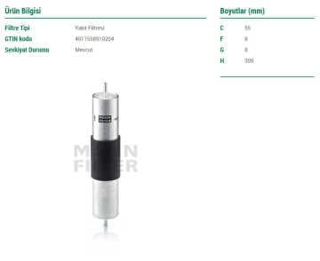 BMW 3 Serisi E36 Benzin Filtresi 320i 150 Beygir 1991-1998 MANN