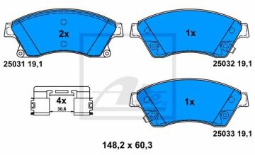 Chevrolet Cruze Ön Fren Balatası 1.6 16V 2009-2014 ATE ORIGINAL