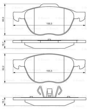 Ford Focus 2 Ön Fren Balatası 2005-2011 BOSCH