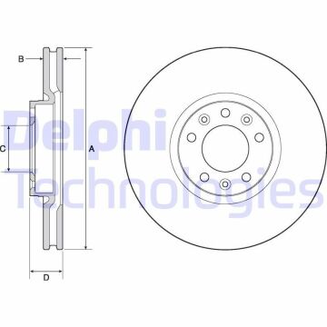 Opel Grandland X Ön Fren Diski 1.2 Turbo 130 Beygir 304 mm Çap 2017 Sonrası DELPHI
