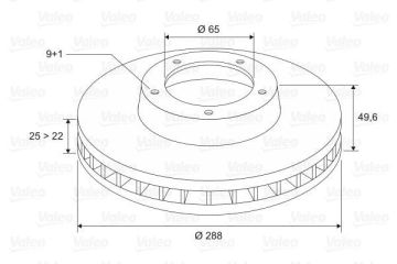 Volkswagen Golf 5 Ön Fren Diski 2.0 FSI 150 Beygir 288 mm Çap 2004-2009 VALEO
