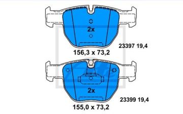 Range Rover 3 Ön Fren Balatası 3.0 TD6 177 Beygir Şase No 5A999999'a Kadar Olan Araçlar 2002-2012 ATE ORIGINAL