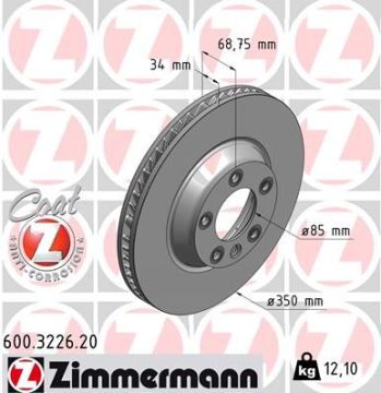 Audi Q7 Ön Fren Diski 3.0 TDI 232 Beygir 350 mm Çap 2006-2015 ZIMMERMANN