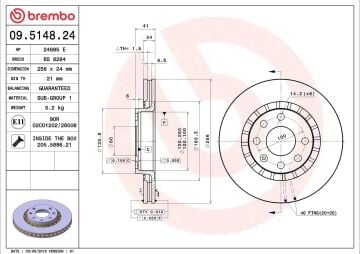 Opel Vectra B Ön Fren Diski 1.6i 75 Beygir 1996-1998 BREMBO