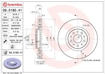 Fiat Egea Sedan/Hatchback/Cross Ön Fren Diski 1.5 T4 Hybrid Benzinli 130 Beygir 281 mm Çap 2022-2026 BREMBO