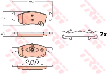 Opel Corsa E Ön Fren Balatası 1.2 70 Beygir 257mm Disk İçin 2015-2019 TRW