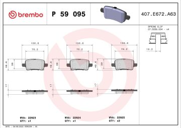 Opel Insignia B Arka Fren Balatası 1.5 Turbo 165 Beygir 2017 Sonrası BREMBO