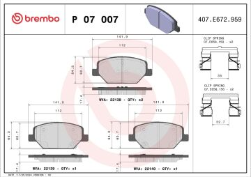 Opel Insignia B Ön Fren Balatası 1.5 Turbo 165 Beygir 321 mm Disk İçin 2017 Sonrası BREMBO