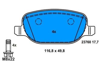 Alfa Romeo 159 Arka Fren Balatası 1.9 JTS 2006-2012 ATE