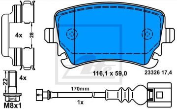 Audi A8 Arka Fren Balatası 3.0 TDI 2003-2010 ATE