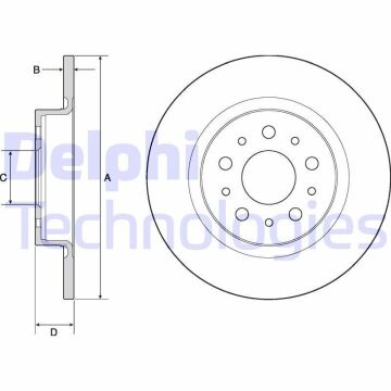 Fiat Egea Station/Cross Arka Fren Diski 1.5 T4 Hybrid Benzinli 130 Beygir 264 mm Çap 2022-2026 DELPHI