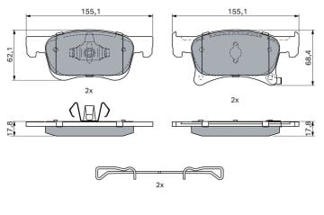 Opel Corsa E Ön Fren Balatası 1.0 115 Beygir 284mm Disk İçin 2015-2019 BOSCH