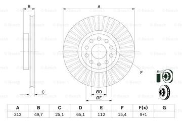Audi TT Ön Fren Diski 1.8 TFSI / 2.0 TFSI 312 mm Çap 2007-2013 BOSCH