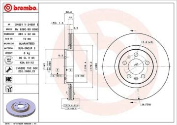 Seat Leon 1 Ön Fren Diski 1.8 / 1.9 TDI 280 mm Çap 2000-2005 BREMBO