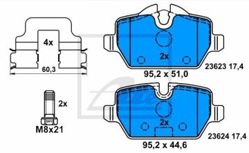 BMW 3 Serisi E90 318i Arka Fren Balatası 129 Beygir 2005-2007 ATE ORIGINAL